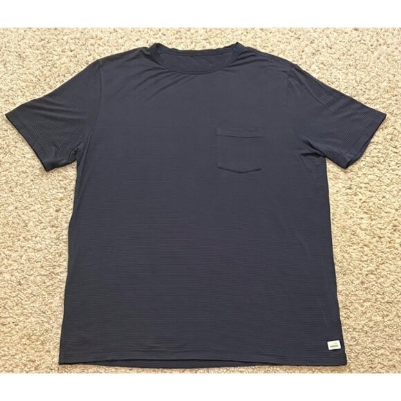 Vuori Men's Black Linear Tech Tee Performance Shirt Size Large L EUC - Picture 1 of 7